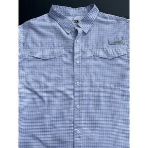 Habit Fishing Shirt Men 3XL Blue Plaid Vented Wicking Pockets UV Protection EUC